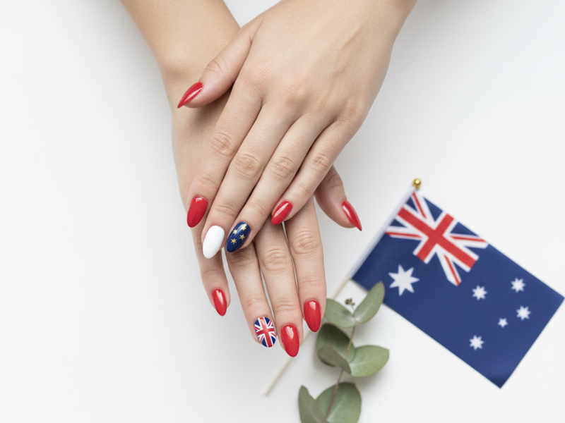 australian flag nails